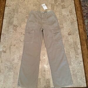 Zara High Rise Cargo Pants women’s sz 2 Tan with Pockets NWT